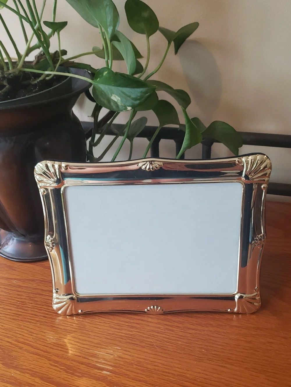 Vtg Elegant Gold Picture Frame- Holds 5x7 Photo
